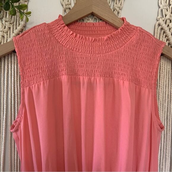 NANETTE LAPORE Women’s Light Flamingo Chiffon Smocked Waist Dress Size 6 - Picture 5 of 12